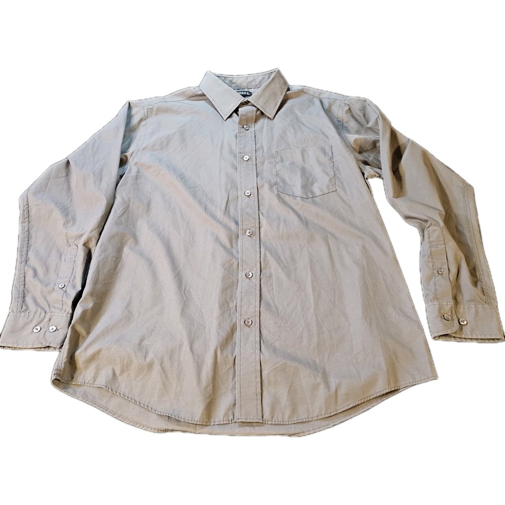 George Men's Gray Button Down Shirt SZ L,Business,Career,Work, Dressy,Casual